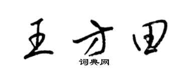 梁錦英王方田草書個性簽名怎么寫