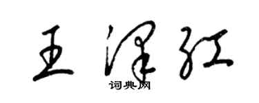 梁錦英王澤紅草書個性簽名怎么寫