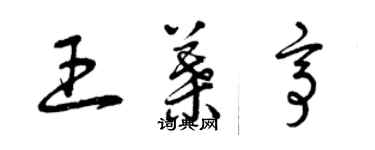 曾慶福王葉亭草書個性簽名怎么寫