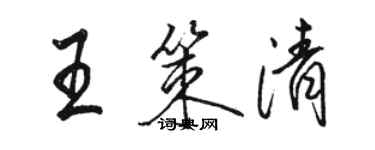 駱恆光王策清行書個性簽名怎么寫