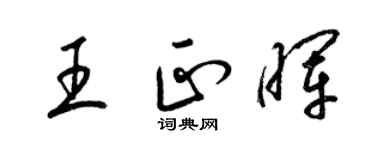 梁錦英王正暉草書個性簽名怎么寫