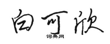 駱恆光白可欣行書個性簽名怎么寫
