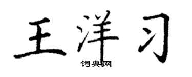 丁謙王洋習楷書個性簽名怎么寫