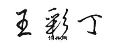 駱恆光王彩丁行書個性簽名怎么寫