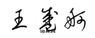 梁錦英王盛舸草書個性簽名怎么寫