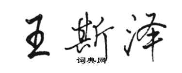 駱恆光王斯澤行書個性簽名怎么寫