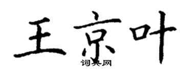 丁謙王京葉楷書個性簽名怎么寫