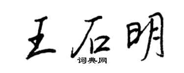 王正良王石明行書個性簽名怎么寫