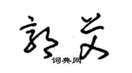 朱錫榮郭艾草書個性簽名怎么寫