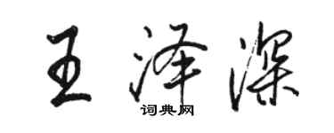 駱恆光王澤深行書個性簽名怎么寫