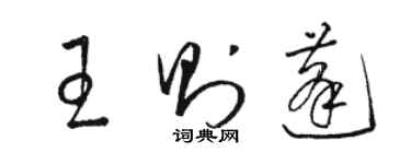 駱恆光王則蓬草書個性簽名怎么寫