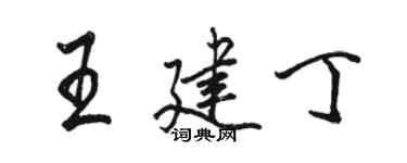 駱恆光王建丁行書個性簽名怎么寫