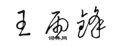 駱恆光王雨鋒草書個性簽名怎么寫