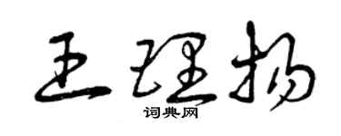 曾慶福王理揚草書個性簽名怎么寫