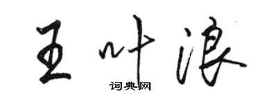 駱恆光王葉浪行書個性簽名怎么寫