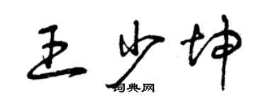 曾慶福王少坤草書個性簽名怎么寫