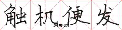 駱恆光觸機便發楷書怎么寫