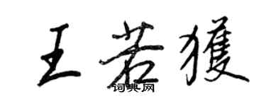 王正良王若獲行書個性簽名怎么寫