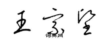 梁錦英王宗堅草書個性簽名怎么寫