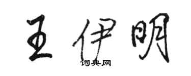 駱恆光王伊明行書個性簽名怎么寫