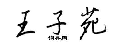 王正良王子苑行書個性簽名怎么寫