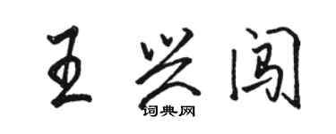 駱恆光王興闖行書個性簽名怎么寫