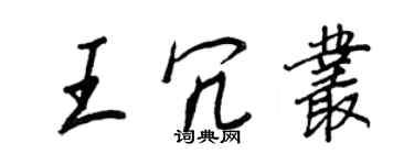 王正良王冗叢行書個性簽名怎么寫