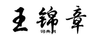 胡問遂王錦章行書個性簽名怎么寫