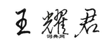 駱恆光王耀君行書個性簽名怎么寫