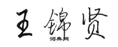 駱恆光王錦賢行書個性簽名怎么寫