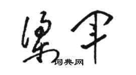 駱恆光梁軍草書個性簽名怎么寫