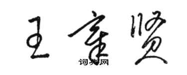 駱恆光王章賢草書個性簽名怎么寫