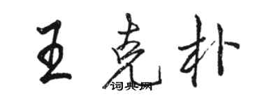 駱恆光王克朴行書個性簽名怎么寫