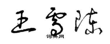 曾慶福王雪陳草書個性簽名怎么寫