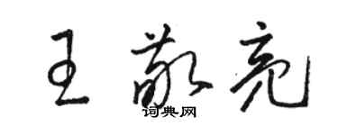 駱恆光王敬亮草書個性簽名怎么寫