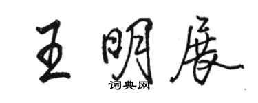 駱恆光王明展行書個性簽名怎么寫