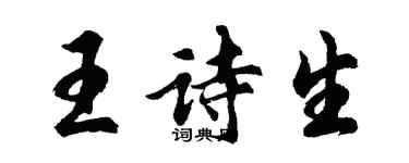 胡問遂王詩生行書個性簽名怎么寫