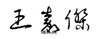 曾慶福王嘉傑草書個性簽名怎么寫