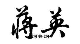 胡問遂蔣英行書個性簽名怎么寫