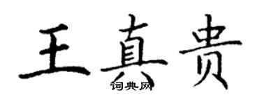 丁謙王真貴楷書個性簽名怎么寫