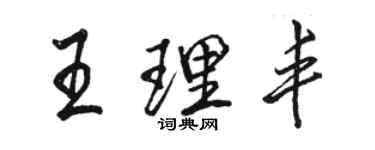 駱恆光王理豐行書個性簽名怎么寫