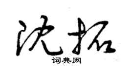 曾慶福沈拓草書個性簽名怎么寫