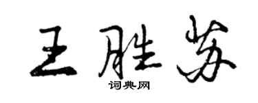 曾慶福王勝蘇行書個性簽名怎么寫