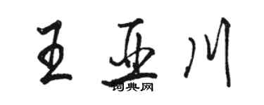 駱恆光王亞川行書個性簽名怎么寫