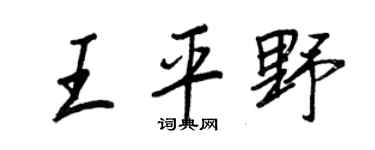 王正良王平野行書個性簽名怎么寫