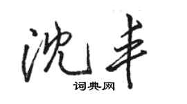 駱恆光沈豐行書個性簽名怎么寫