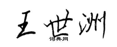 王正良王世洲行書個性簽名怎么寫