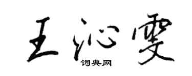 王正良王沁雯行書個性簽名怎么寫
