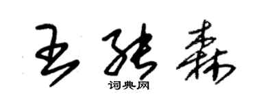 朱錫榮王能森草書個性簽名怎么寫