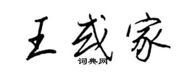 王正良王或家行書個性簽名怎么寫
